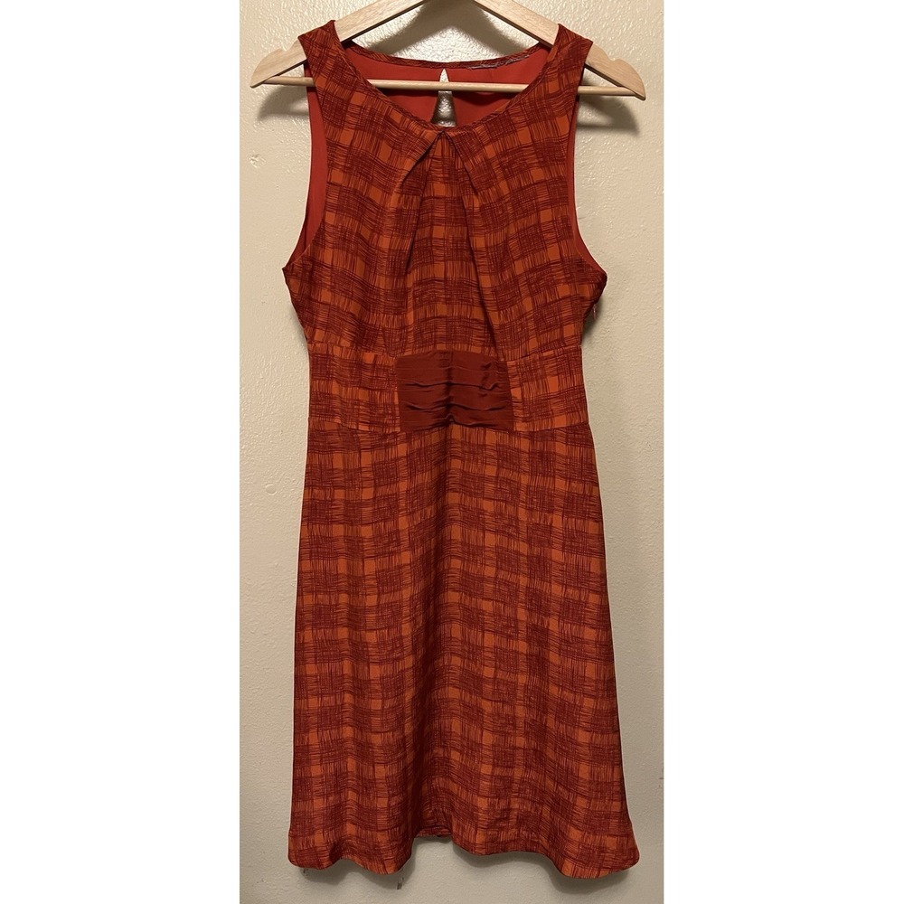 Girls From Savoy Anthropologie Dress Red Goji‎ Plaid 100% Silk Tie Back Size 6?